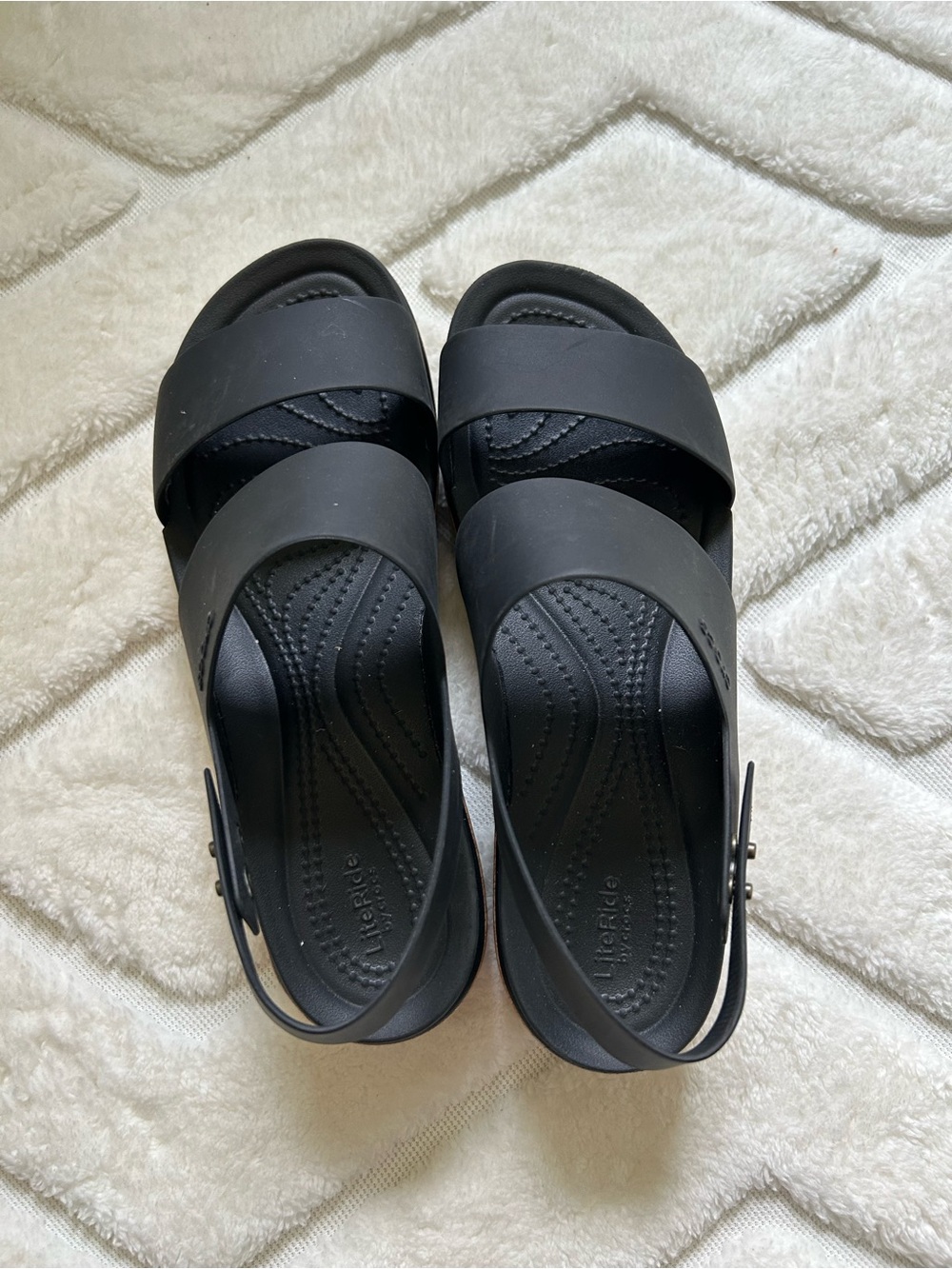 CROCS Brooklyn Low Wedge Sandal in Black